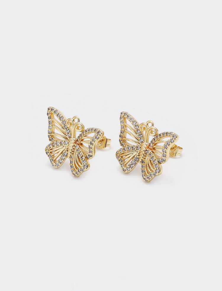 fashion goldplated hollow butterfly earrings wholesalepicture4