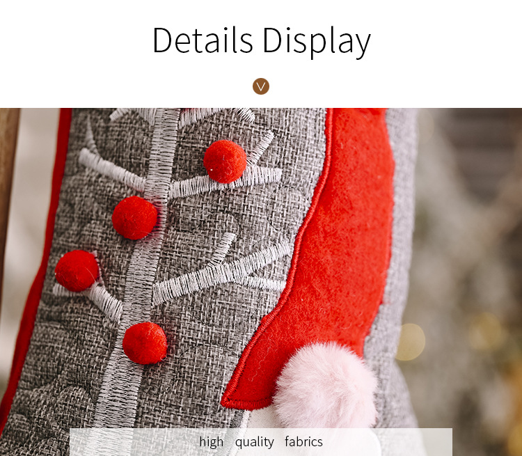 Christmas Decorations Red Grey Faceless Doll Christmas Socks Big Pendant display picture 4