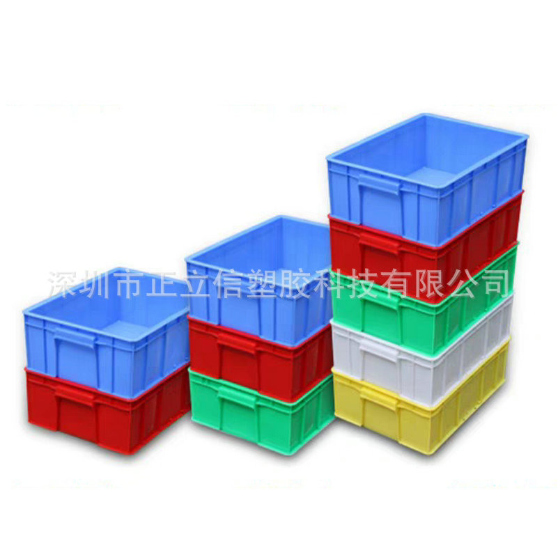 厂家供应深圳塑胶箱 工厂周转运输箱全新料蓝色胶箱27号45-25-12