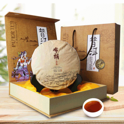 雲南普洱茶布朗山古樹2012潽耳熟茶勐海七子餅茶357g禮盒裝
