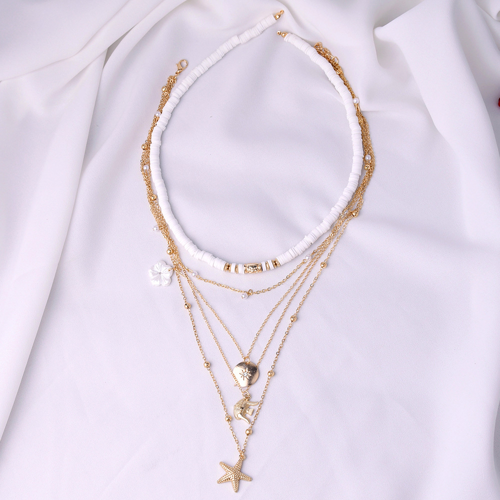 Alloy Chain Material 1 Piece Quantity Simple Style Starfish Alloy Wholesale Layered Necklaces