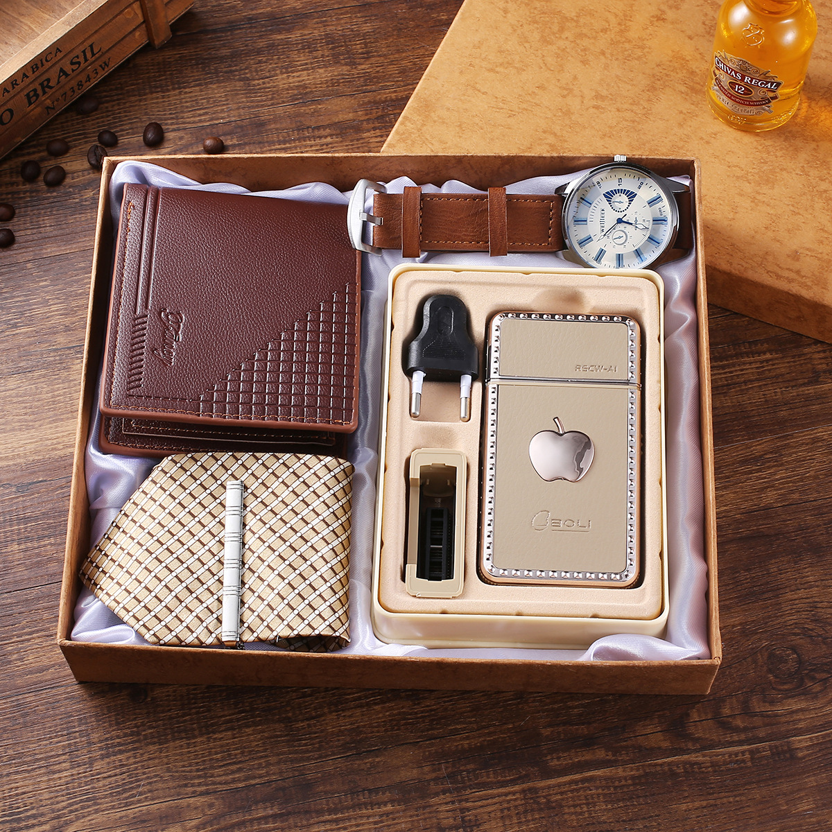 4pcs/set boutique gift set wallet + tie...