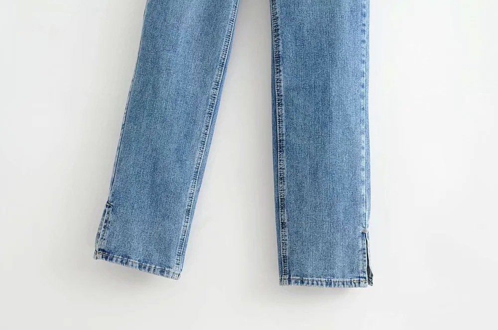 high waist split casual mopping jeans NSHS39912