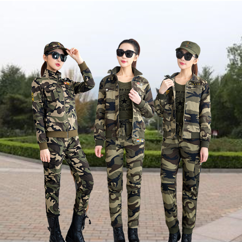 Large board Camouflage Two piece set outdoors Training clothes Training clothes student Summer Camp Costume square dance Dance costume
