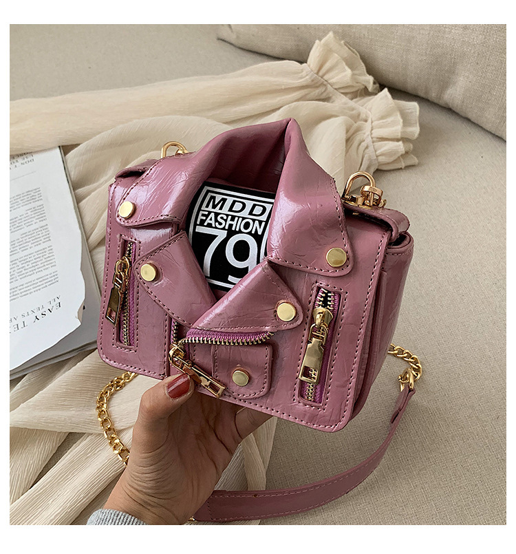 Fashion Women's Bag Creative Jacket Shape Contrast Color Messenger Bag16*16*6 display picture 1