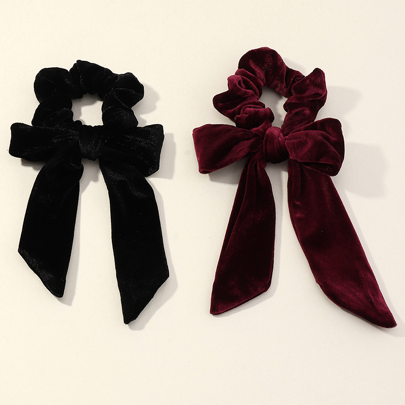 Hot Selling Fashion Stretch Fabric Long Streamer Hair Scrunchies Set Wholesale display picture 10