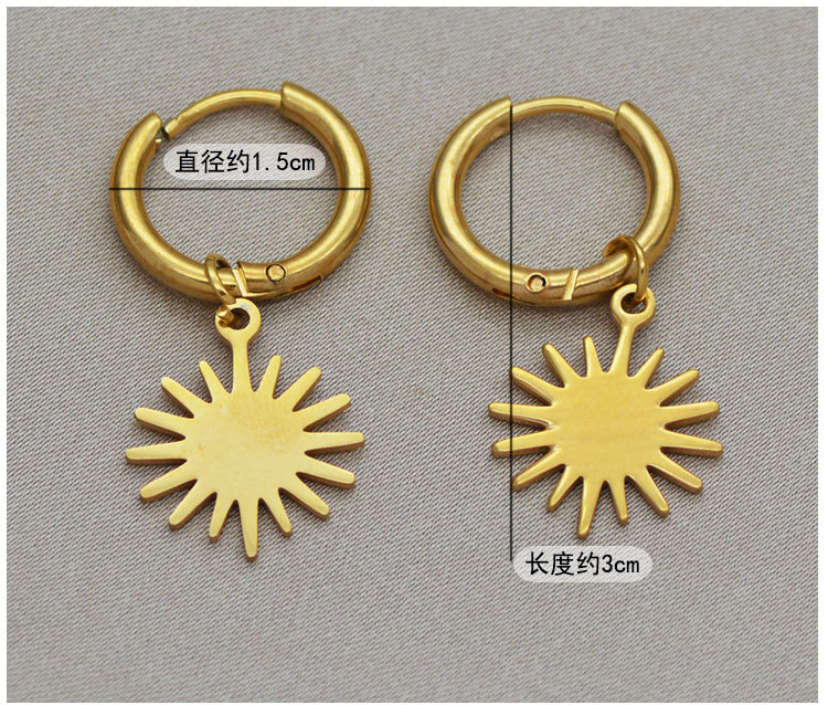 304 Stainless Steel Ear Needle Material 18K Gold, Real Gold Plated Plating Material No Inlaid Inlay Material PVD Coated 18K Gold Real Gold Plated Star 304 Stainless Steel Fashion Waterproof Non Tarnish Surgical Steel Earrings