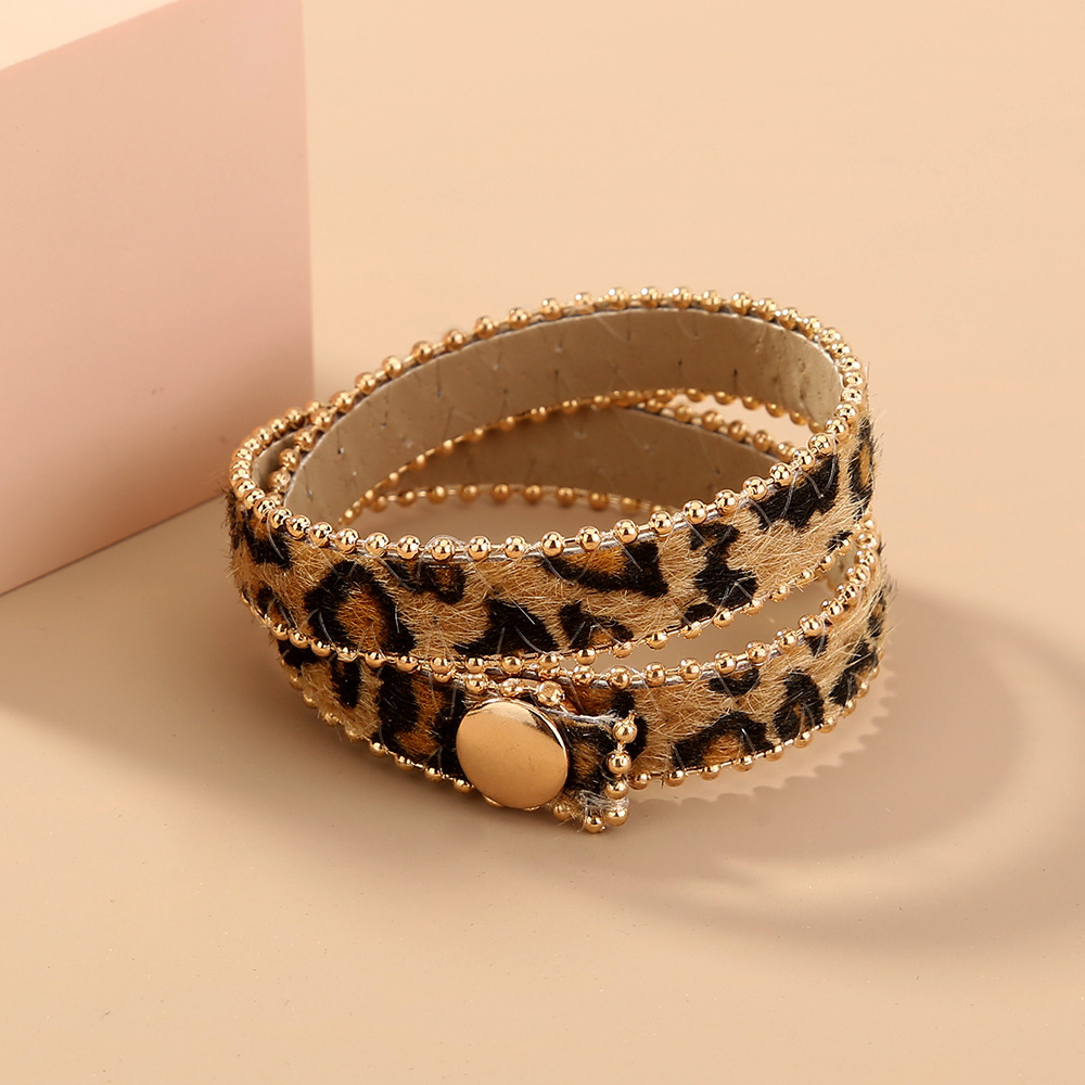 Leopard Print Plush Fashion Bracelet display picture 1