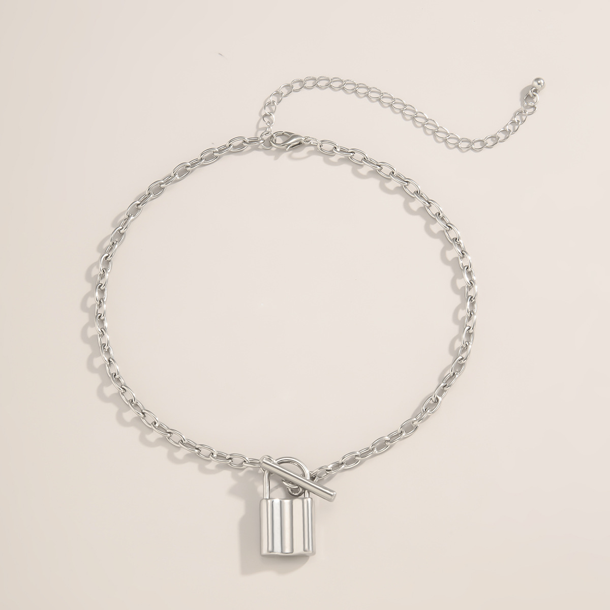 Lock Chain Simple Alloy Necklace display picture 4