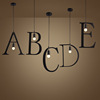 Modern and minimalistic clothing, Scandinavian creative bar ceiling lamp, retro lights for living room, English letters