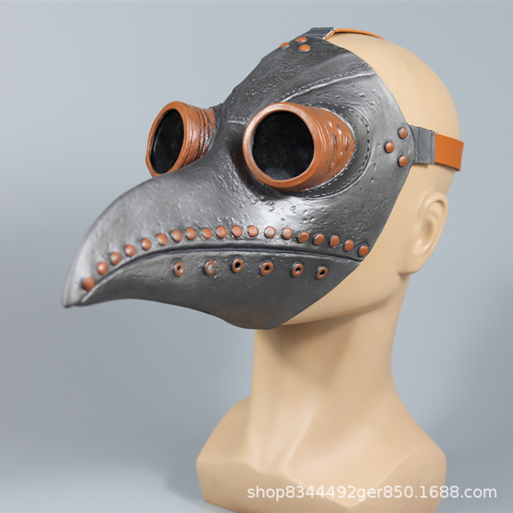 Pájaro boca máscara de cabeza de cuervo plaga médico Steampunk medieval máscara protectora cos largo pájaro boca cabeza cubierta