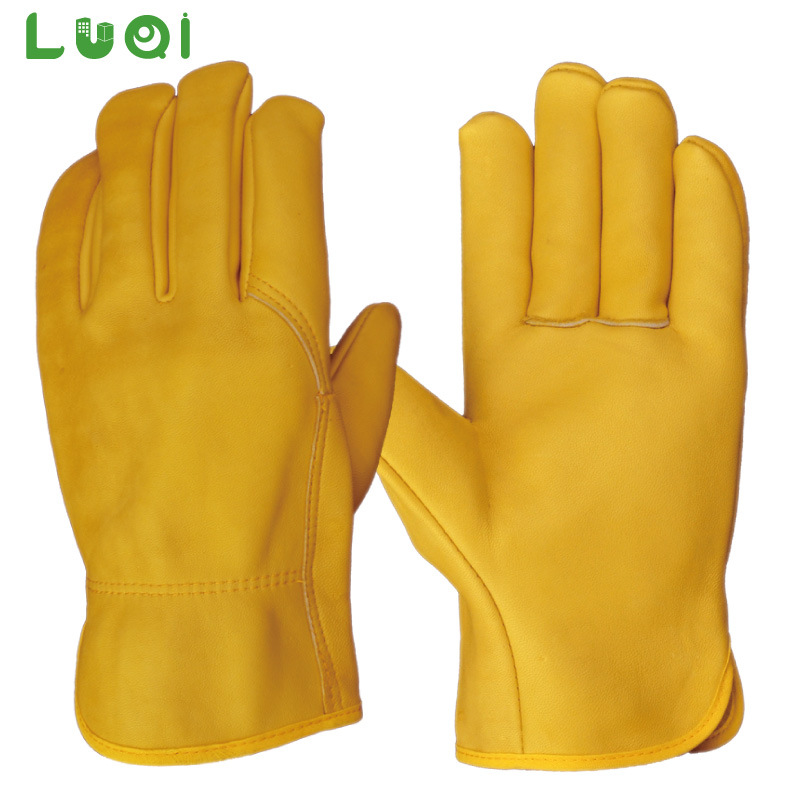 头层真皮园艺花园手套干活搬运建筑耐磨Safety Gloves
