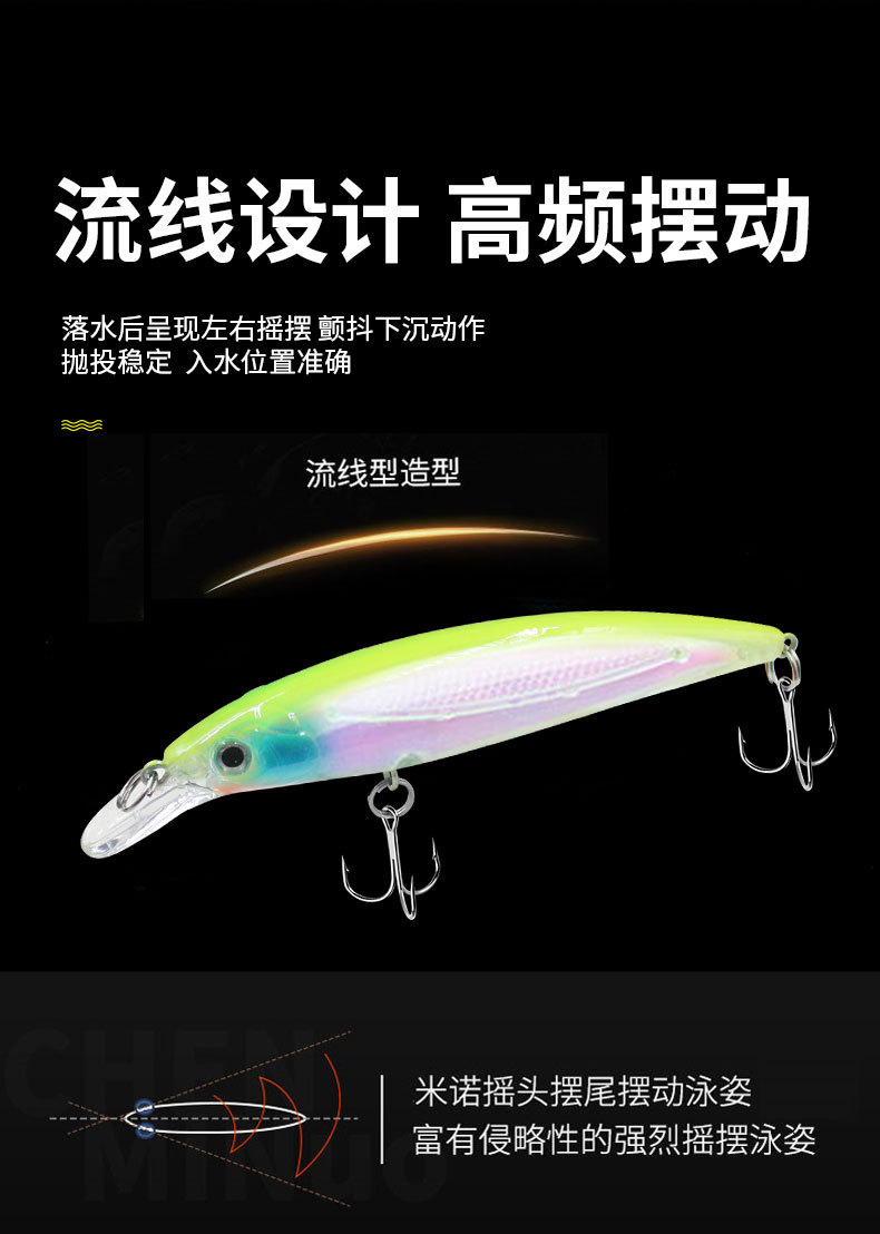 Sinking Minnow Fishing Lures 90mm 8g Hard Plastic Baits Fresh Water Bass Swimbait Tackle Gear