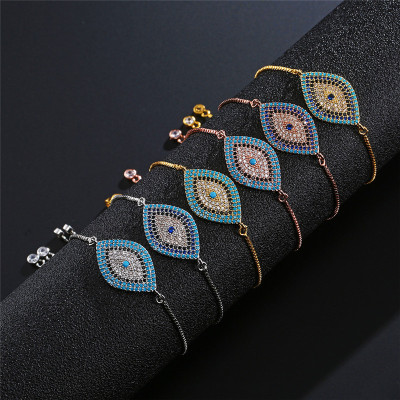  creative evil eye bracelet female copper micro set zircon bracelet with European and American character good luck adorn article