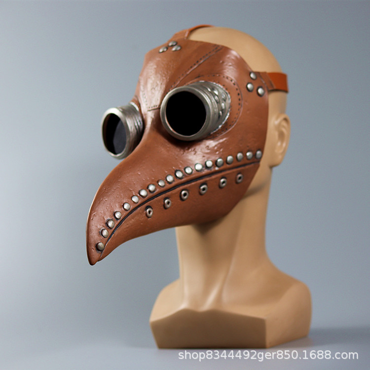 Pájaro boca máscara de cabeza de cuervo plaga médico Steampunk medieval máscara protectora cos largo pájaro boca cabeza cubierta