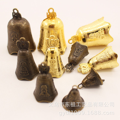 Gulongling The Eight Immortals Buddhism a buddism godness guanyin Sutra relief Longzhong Wind chime Green gold Clifford auspicious Small bell Pendant