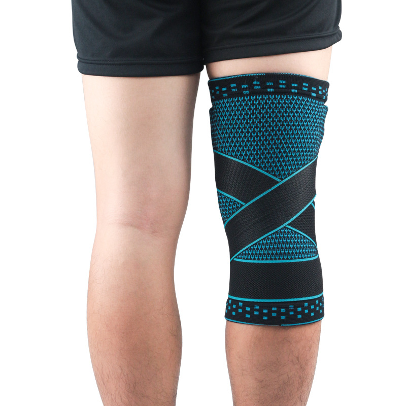 跨境运动护膝支撑加压针织运动户外腿套健身深蹲篮球膝盖护具代发