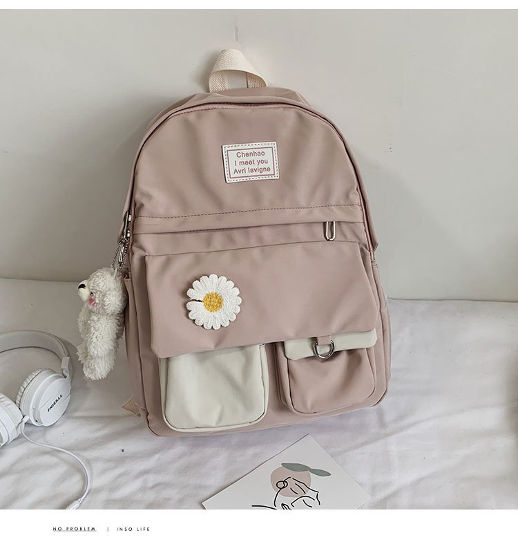 Korean Fashion College Style Vintage Feeling Girl Hit Color School Bag Wild Student Backpack  Wholesale Nihaojewelry display picture 2