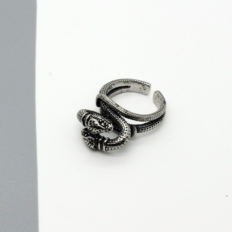 Retro Punk Gothic Eagle Claw Lizard Snake Open Ring display picture 2