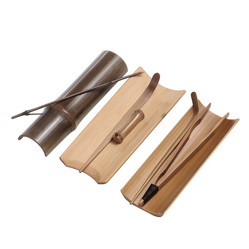 (Dropshipping) Handmade Bamboo Tea Ceremony Liujunzi Tea Three-piece Set Bamboo Tea Set Manufacturer Wholesale