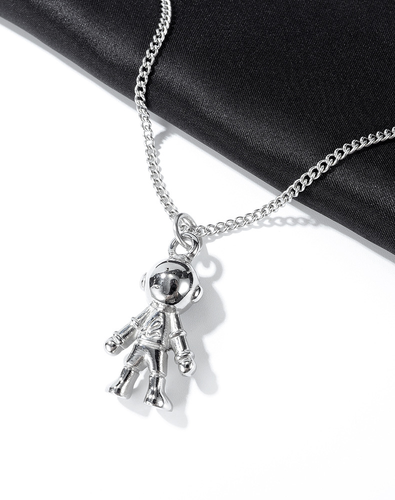 Mode Astronaute Pendentif Hip-hop Titane Acier Collier Couple Accessoires En Gros Nihaojewelry display picture 4