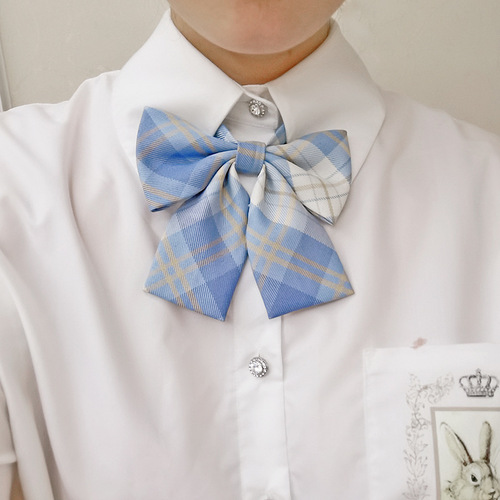 Collar Plaid Stripe JK Bow Tie Gentle Hoshino Raspberry Bow Tie Japanese Campus Internet Celebrity Flat Angle