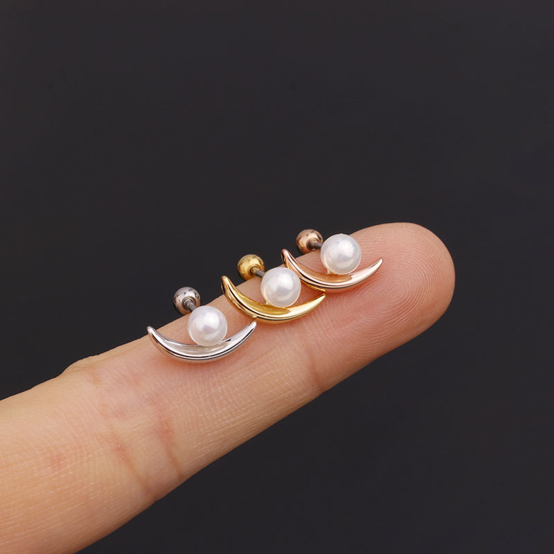 Koreanische einfache Mode eingelegte Perlenohrringepicture4