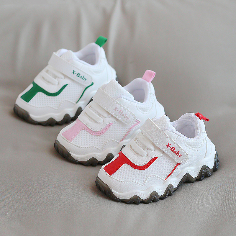 Small slip of treasure autumn 3-5 ventilation Net surface prewalker  fashion Diddy non-slip soft sole Velcro men and women children's shoes