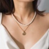 Summer fashionable pendant from pearl, necklace, accessory, European style, suitable for import, simple and elegant design, wholesale