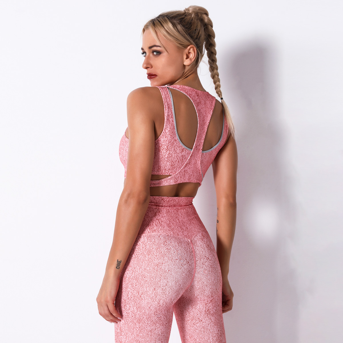 printed sexy flower breathable gather yoga bra NSNS10689
