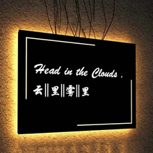 制作LED创意镂空发光灯箱商场超市铁艺个性镂空生锈发光广告牌