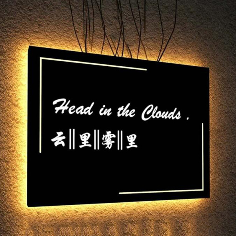制作LED创意镂空发光灯箱商场超市铁艺个性镂空生锈发光广告牌