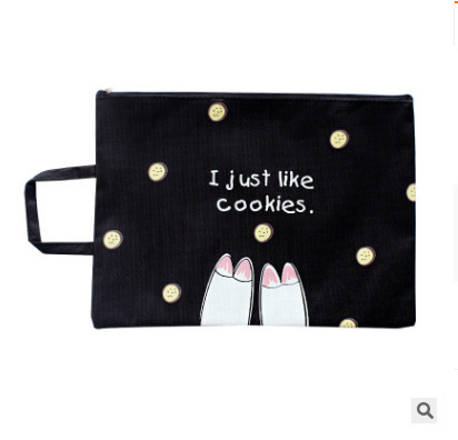 Business trip large capacity portable A4 file bag information bag IPAD file bag zipper storage bag student female briefcase