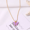 Fashionable trend multicoloured earrings, necklace, chain, set, accessory, Korean style, wholesale