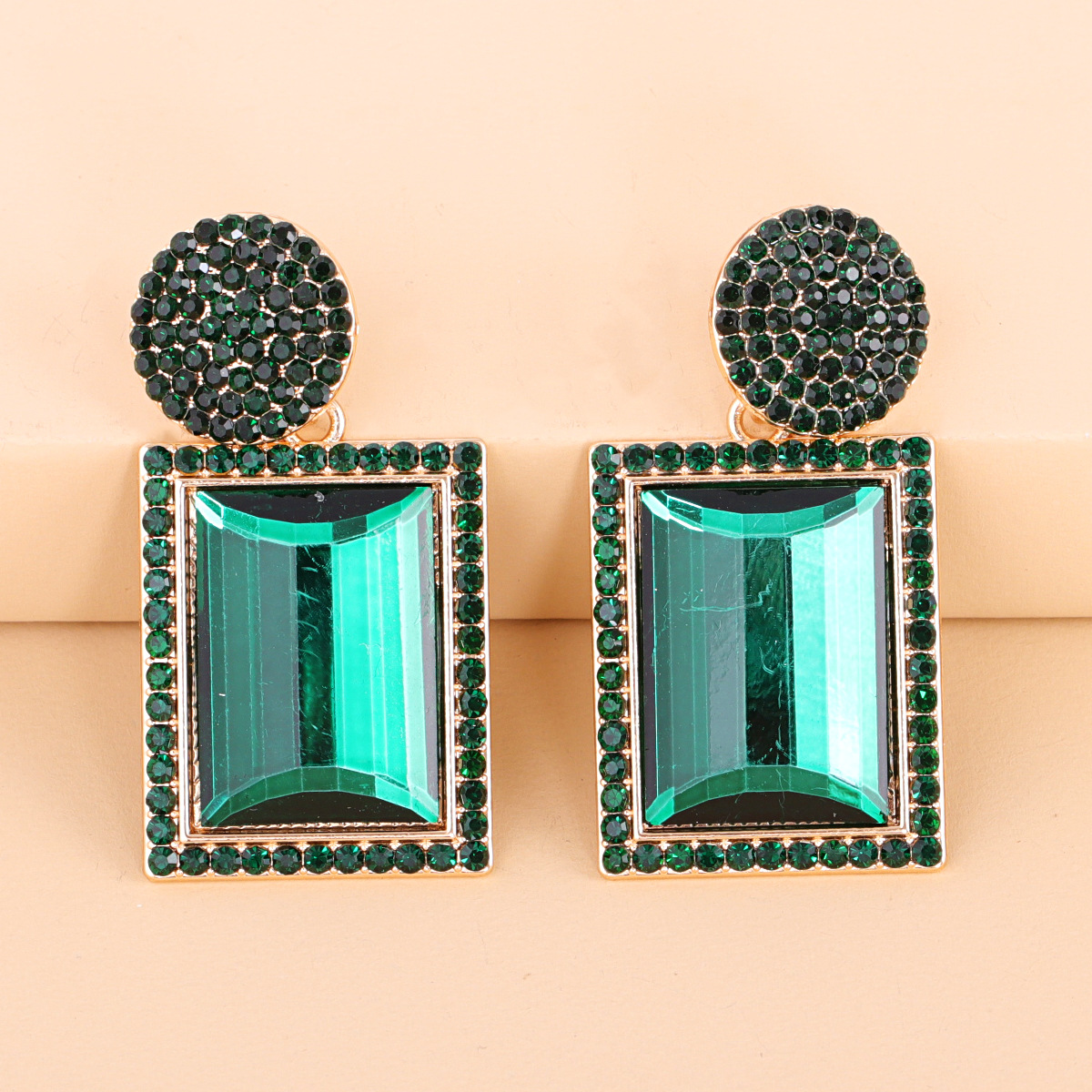 Geometric Diamond Alloy Acrylic Earrings Ear Studs display picture 11