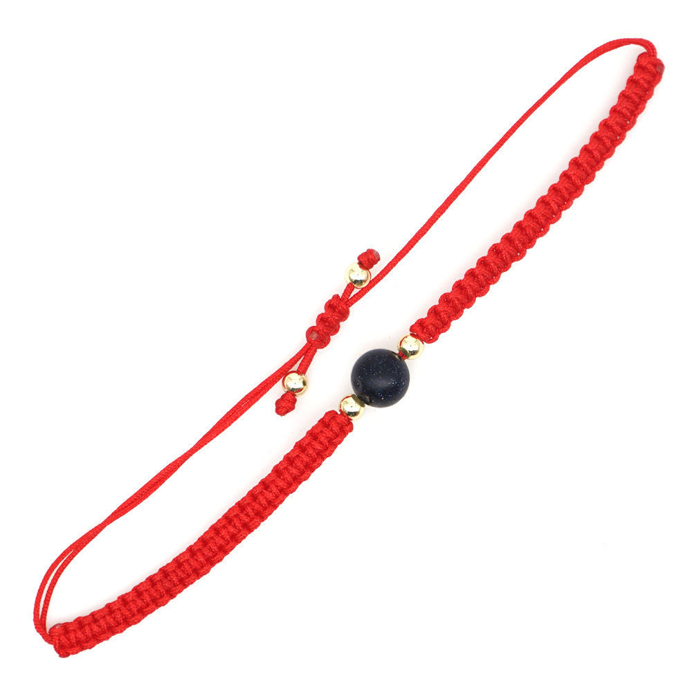 Bracelet de couple de corde rouge natal de yoga de sept chakra de fraise en pierre naturellepicture2