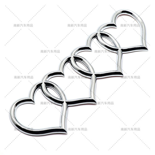 Adapted for Audi logo modification, heart-shaped four-ring rear emblems, suitable for A3, A4, A6L, Q5, decorative rear emblems
