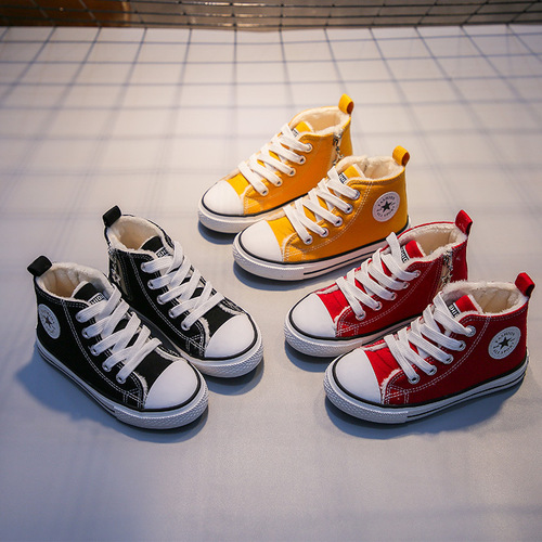 Children's cotton shoes, girls' cotton-padded warm children's shoes, boys' velvet canvas shoes, baby's second cotton shoes  winter new style