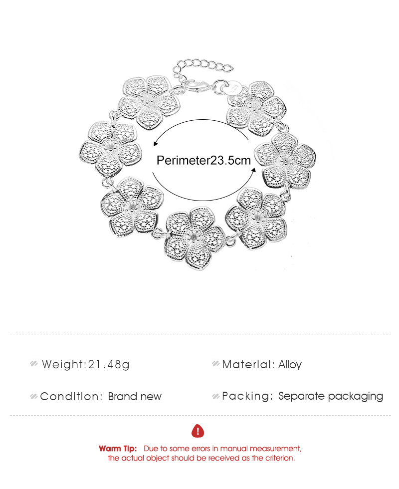 New Fashion Retro Bauhinia Bracelet Elegant Hollow Camellia Bracelet Wholesale display picture 1