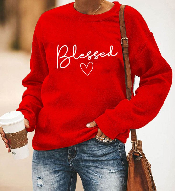 Women's Hoodies Long Sleeve Printing Casual Letter Heart Shape display picture 4