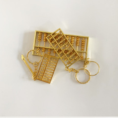 Factory wholesale abacus keychain pendant, alloy gold-plated abacus, tourism handicrafts