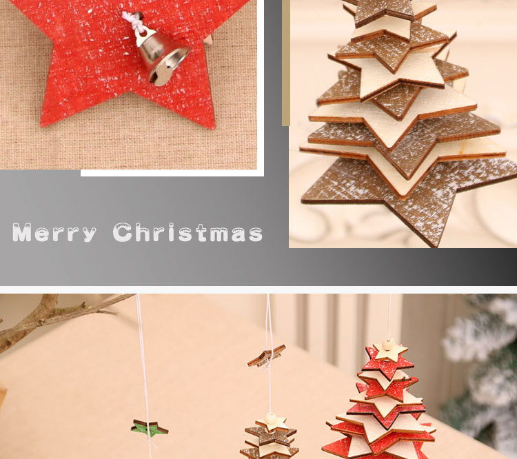 70g Weight Christmas Festival Christmas Decorations Wooden Bells Pendant Wholesale 19