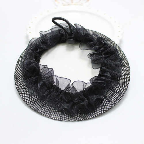 Children's dance examination headwear, lace drawstring buckle, elastic hairnet, hairband, Latin dance headband, flower net bag wholesale
