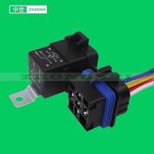 汽车防水水继电器 一体防水带线座子继电器带金属支架12V/24V 40A
