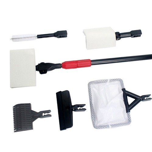 Cross-border six-in-one cleaning brush set retractable long-handled cleaning tool fish tank brush to clean fish