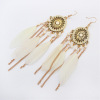 Retro accessory, beach earrings with tassels, European style, boho style, wholesale