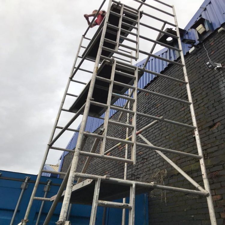 厂家直销脚手架欧洲标准铝合金带斜撑维修维护产地货源直爬梯阔架