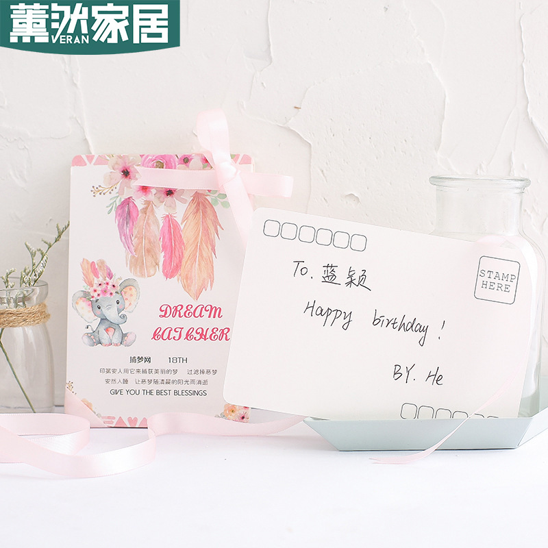 ins捕梦网明信片文艺贺卡小清新手绘唯美留言卡学生创意礼物卡片|ms