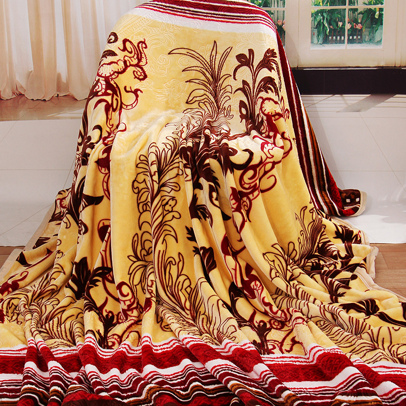 Polyester Blanket Embossed Flannel Blanket Thickened Warm Blanket Quilt Nap Blanket Sofa Blanket
