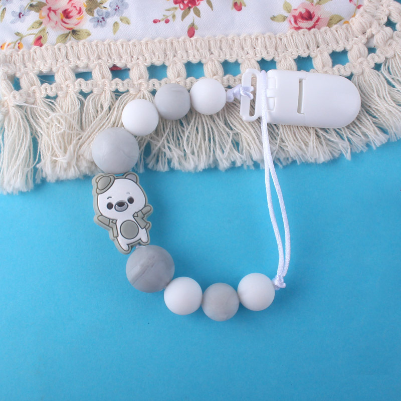 Bebé cerdo Cadena de clip de pezón de silicona Cadena de dientes de bebé Cadena de molienda cadena anti-caída pezón de mordedor calmante